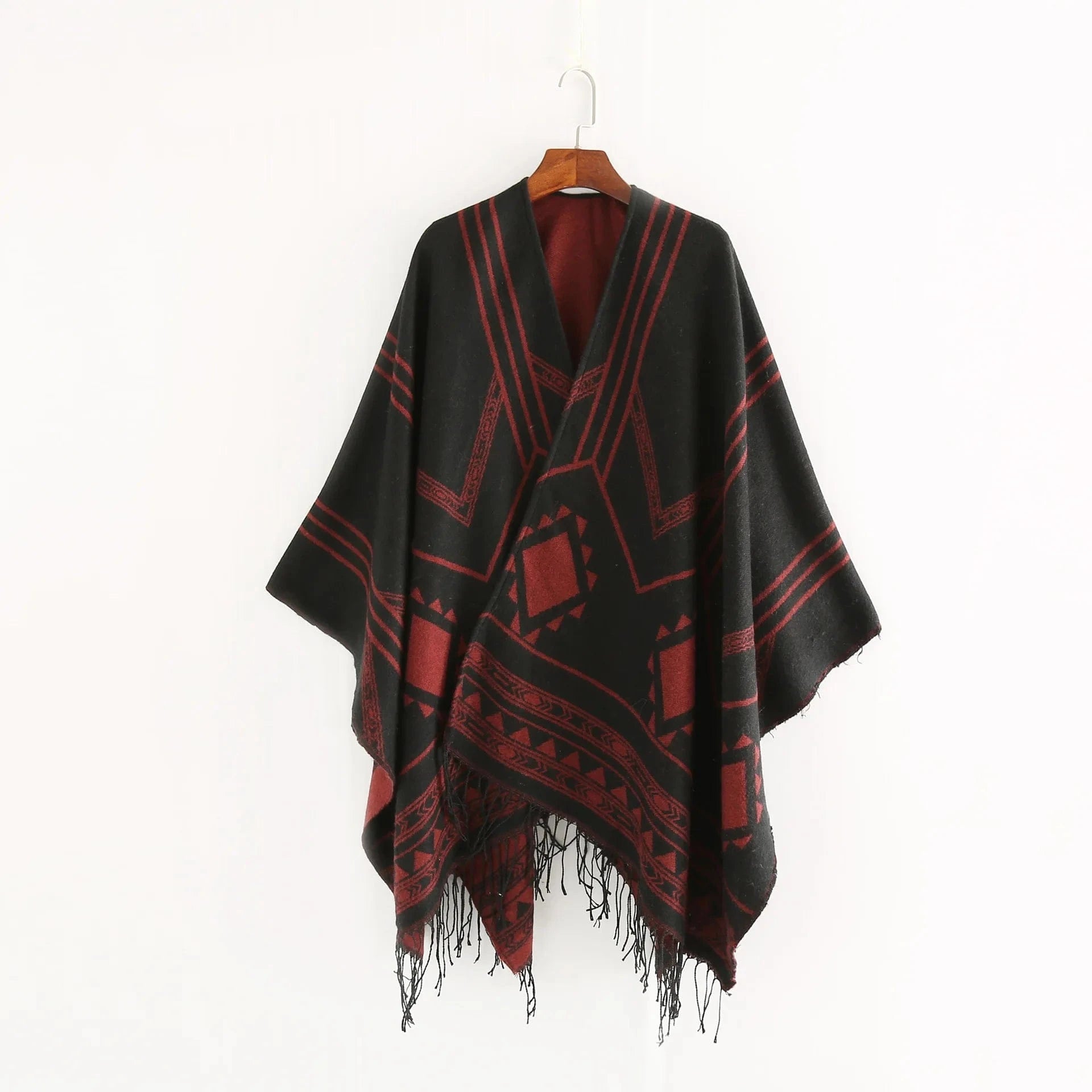 Cowboy poncho Röd / One Size