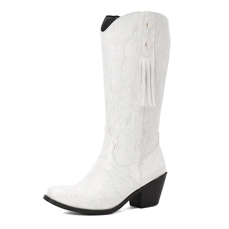 Fransboots i Westernstil för Dam Vit / 35