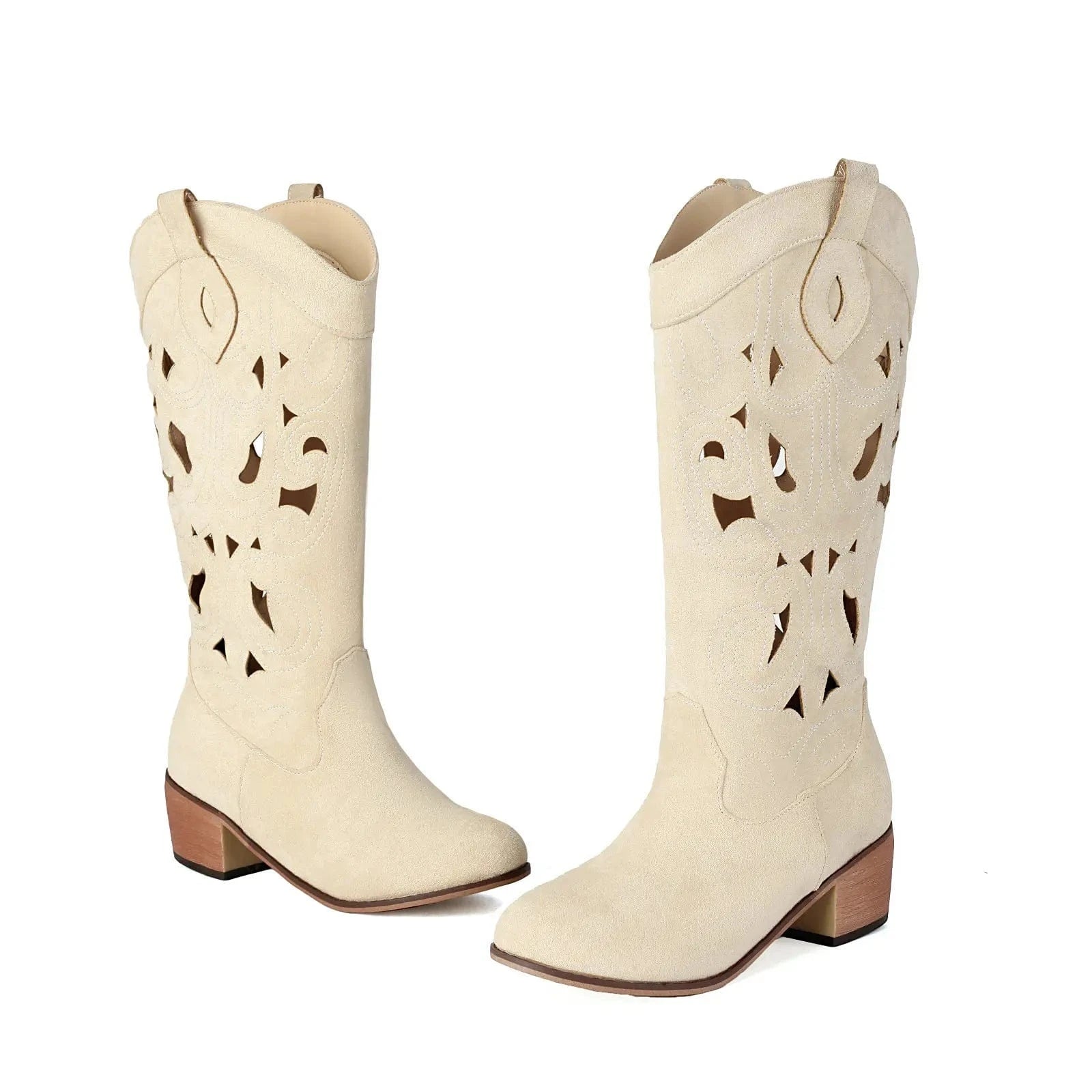 Cowgirl Boots i Mocka med Utskärningar
