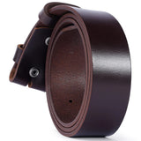 Cowboybälte i vegetabiliskt garvat läder Mörkbrun / 110cm