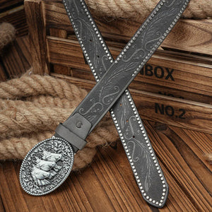 Cowboybälte silverfärgat hästspänne