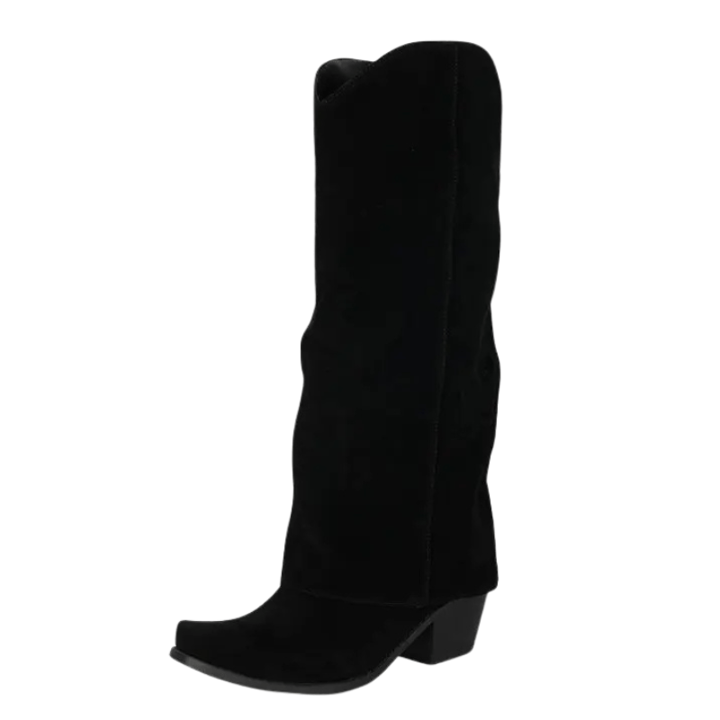Cowboyboots i mockastil med vikt skaft och 6cm klack