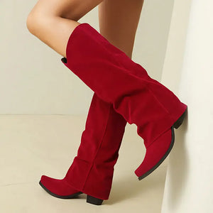 Cowboyboots i mockastil med vikt skaft och 6cm klack