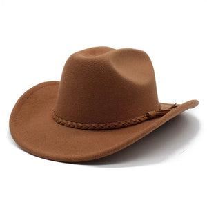 Cowboyhatt Flätad Rem Ljusbrun / 57-58cm