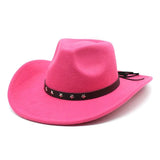 Cowboyhatt i filt med stjärnband Chockrosa / 57-58cm
