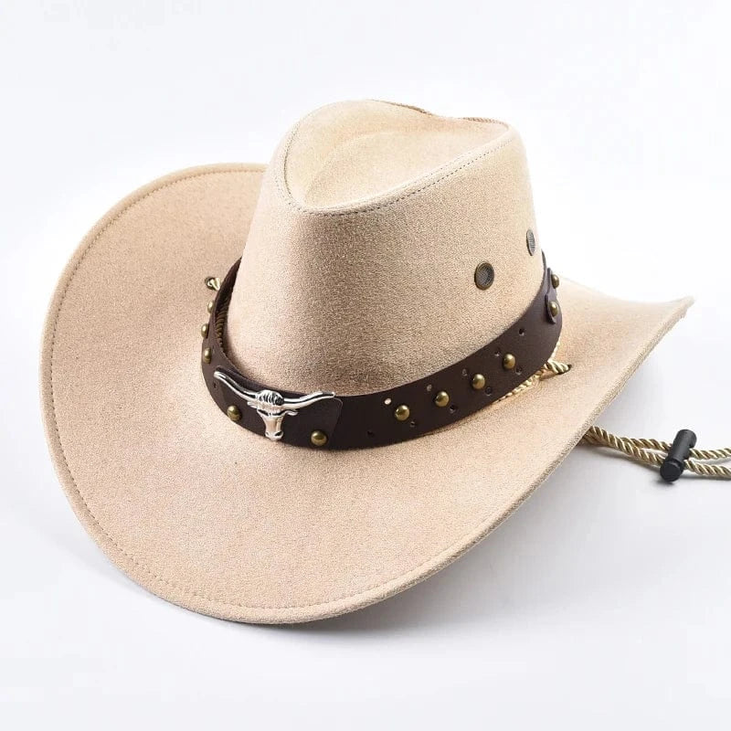 Cowboyhatt i Mjuk Mockaimitation Ljusbeige / One Size