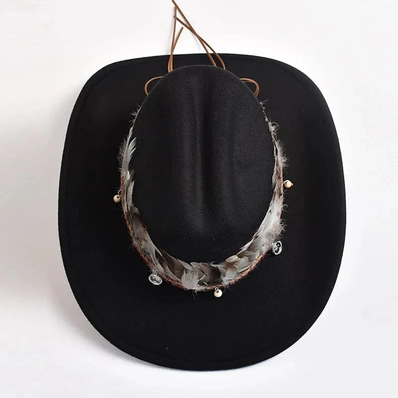 Cowboyhatt med Fjädrar