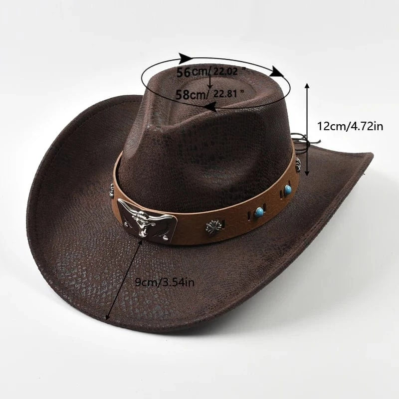 Cowboyhatt med Oxhuvud