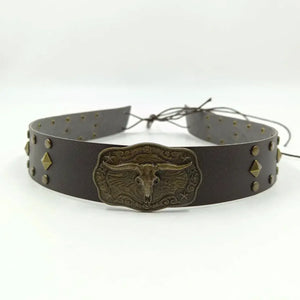 Cowboyhattband antikt longhorn