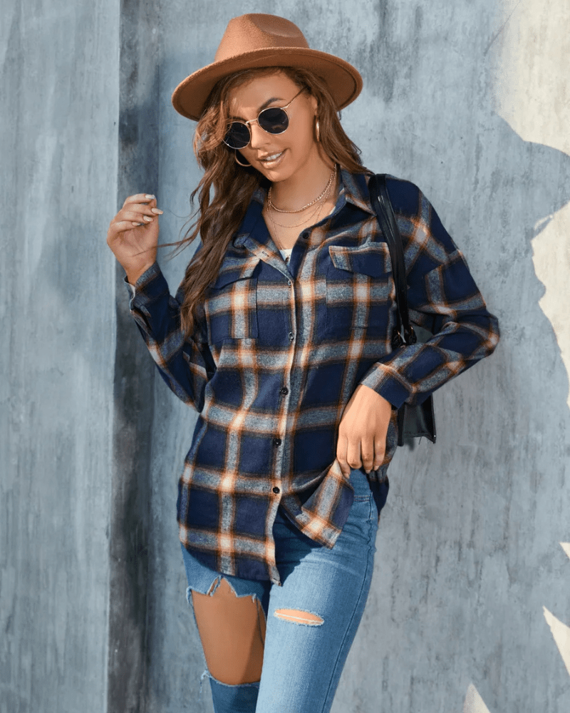 Cowgirl rutig flanellskjorta