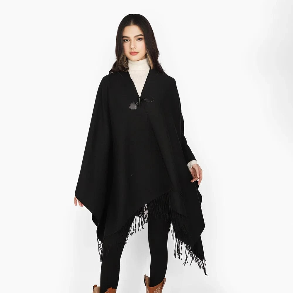 Elegant poncho jacka dam Svart / One Size
