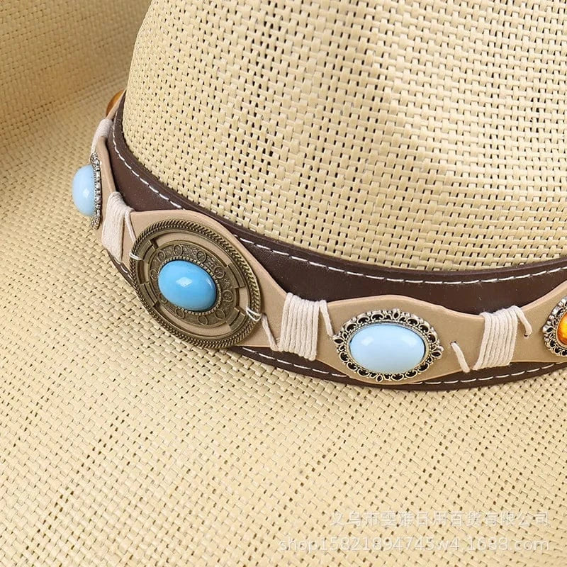Elegant Western Cowboyhatt med Smyckesdetaljer