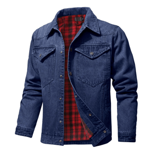 Fodrad denim jacka herr