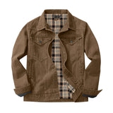 Fodrad denim jacka herr Brun / S