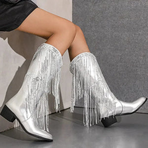 Glamorösa Cowgirl Boots med Fransar