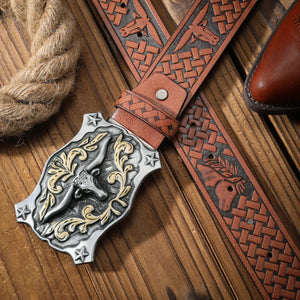 Herr­ cowboybälte longhornspänne