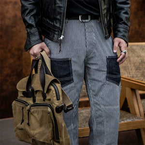 Hickoryrandiga jeans herr