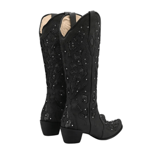 Höga Cowboystövlar med Glitterbrodyr