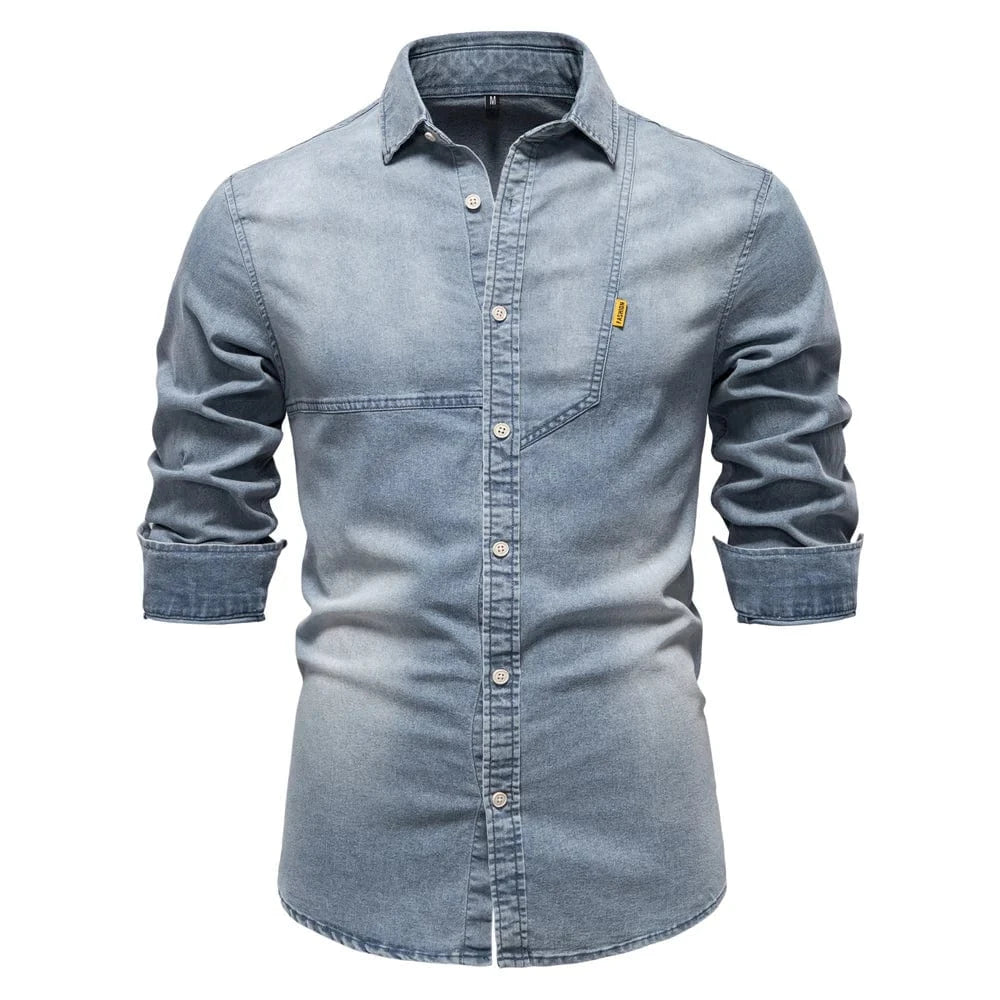 Jeans skjorta herr Ljusblå / S