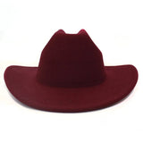 Klassisk cowboyhatt filt Vinröd / 56-58cm