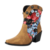 Korta Cowboyboots med Blommor Gul / 36