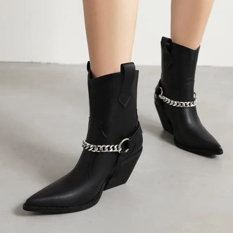Låga Cowboyboots med Nitar för Dam