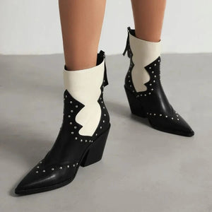 Låga Cowboyboots med Nitar för Dam