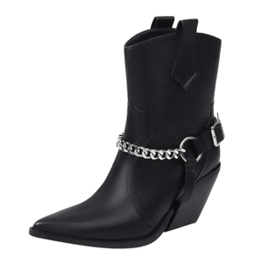 Låga Cowboyboots med Nitar för Dam Svart / 35