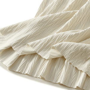 Lång krinklad kjol med resårmidja
