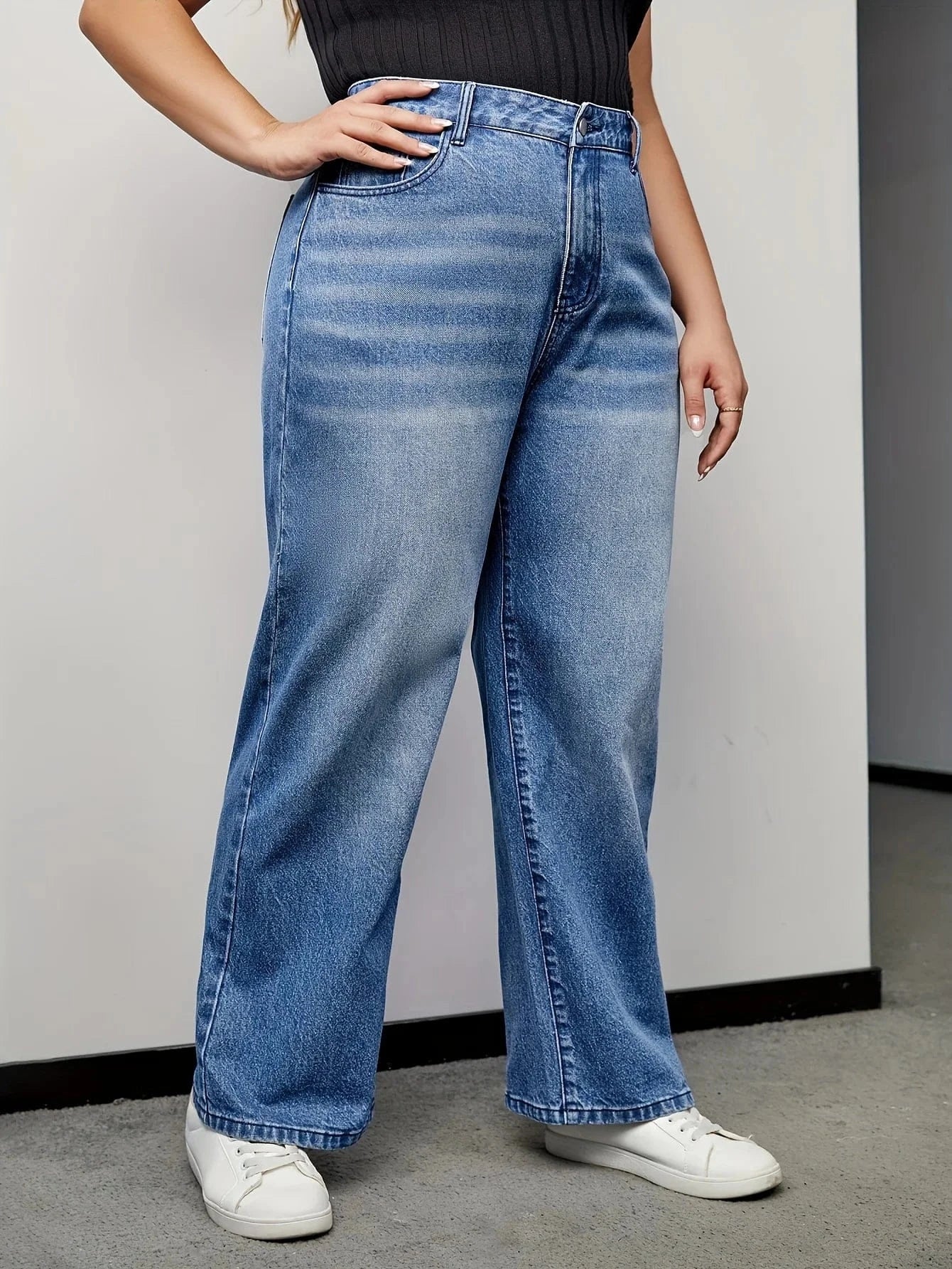 Lösa jeans i plusstorlek för damer