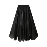 Midikjol med asymmetrisk drapering Svart / One Size