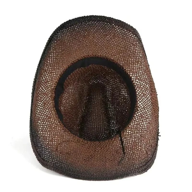 Mörkbrun stråcowboyhatt Mörkbrun / 57-58cm