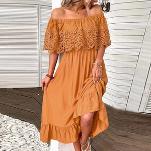 Off shoulder klänning sommar