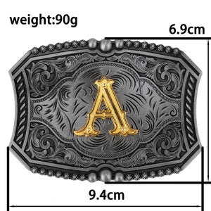 Personligt bokstav bältesspänne western stil metall