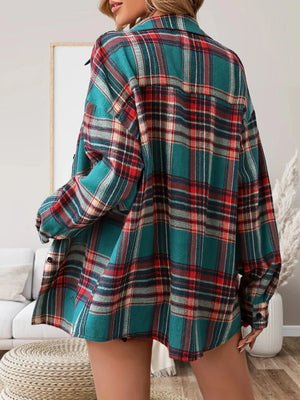 Plus size rutig flanellskjorta dam