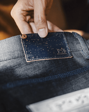 Raw denim jeans