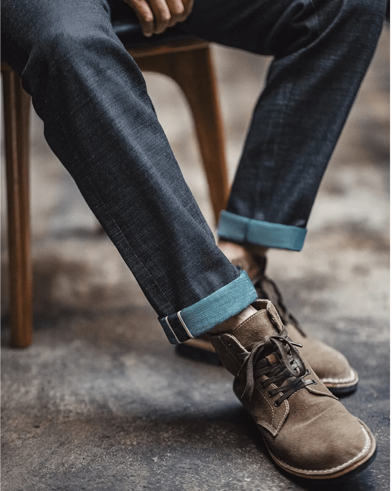 Raw denim jeans