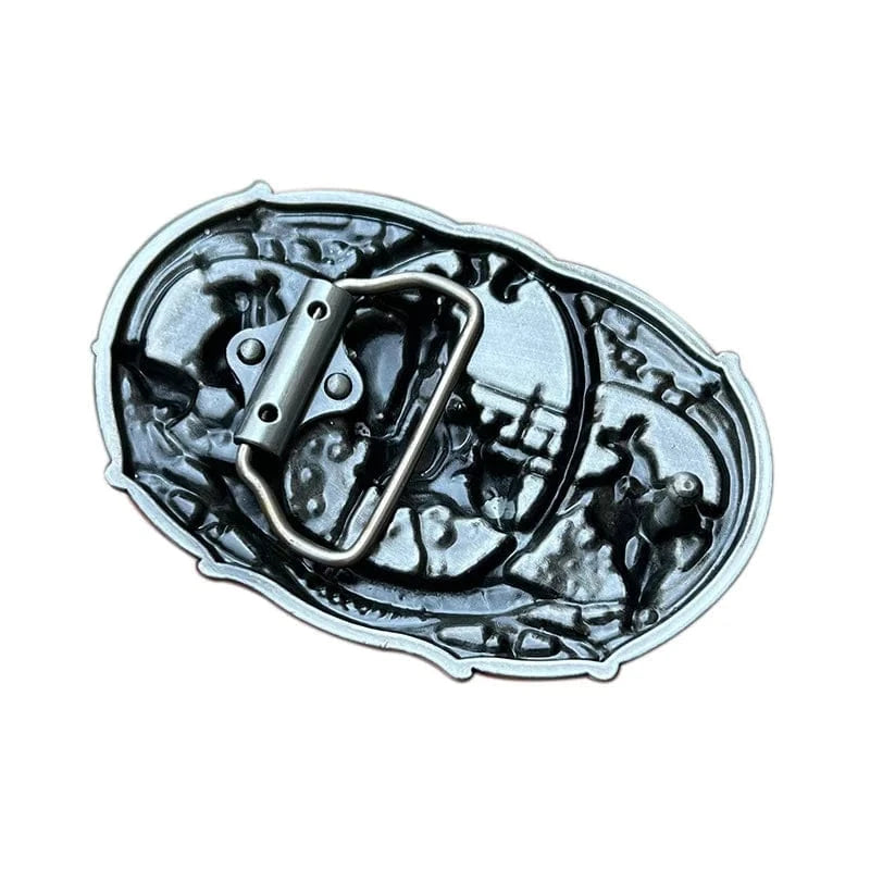 Rodeo bältespänne med cowboy och tjur