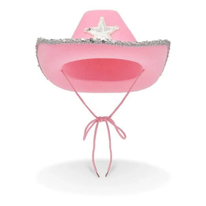 Rosa Cowgirlhatt med Paljettstjärna Rosa