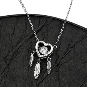 Silverhalsband drömfångare hjärta Silver