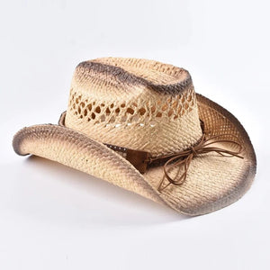 Strå cowboyhatt med stjärna Naturhalm / One Size