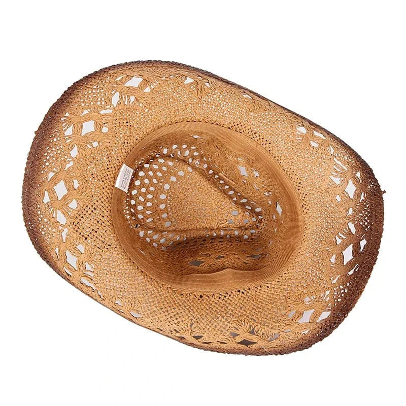 Stråcowboyhatt med pärlor