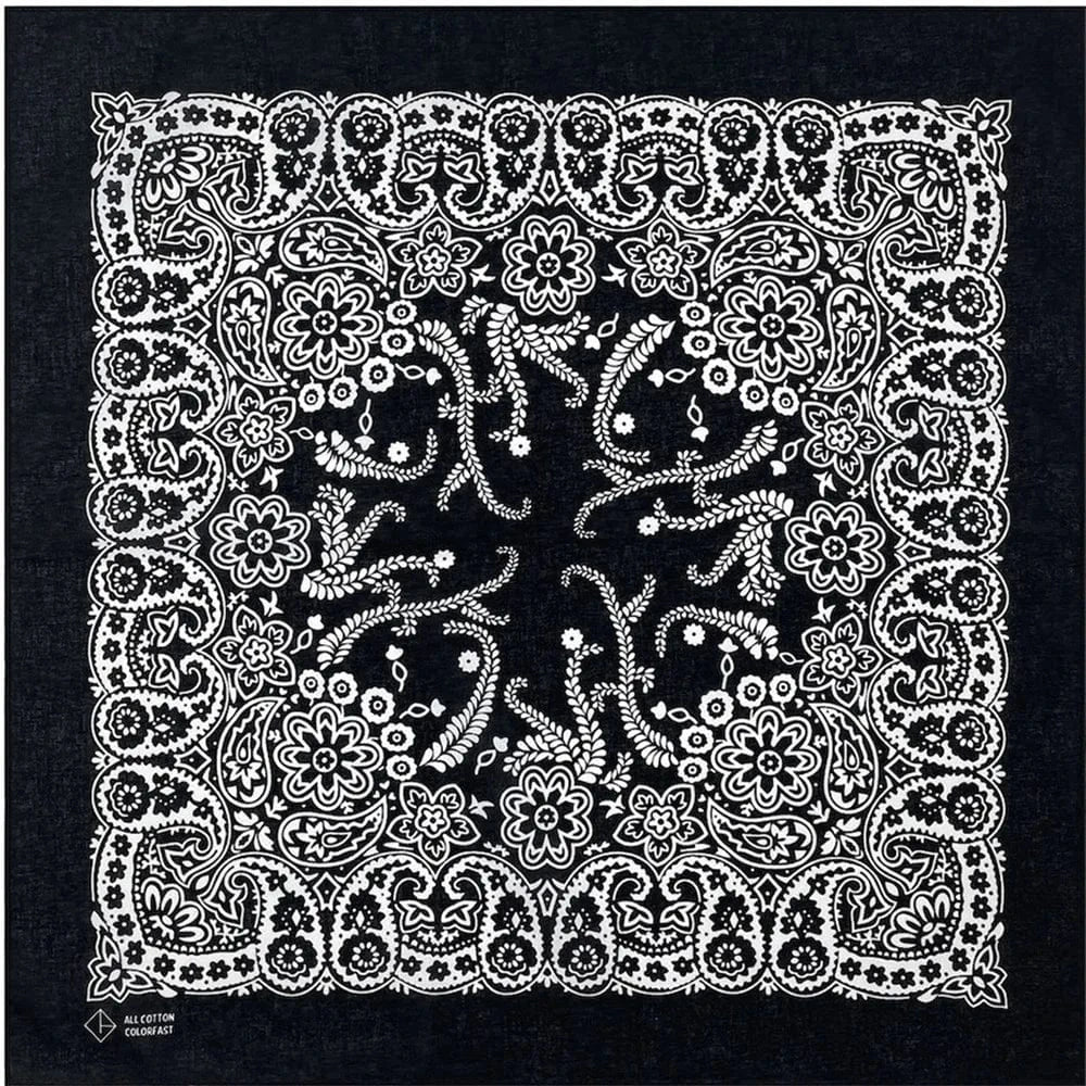 Svart Bandana med Blommig Paisley-mönster Svart