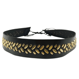 Svart cowboyhattband med gyllene metallnitar Svart / 56-58cm