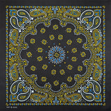 Svart Paisley Bandana med Flerfärgat Tryck Svart gul