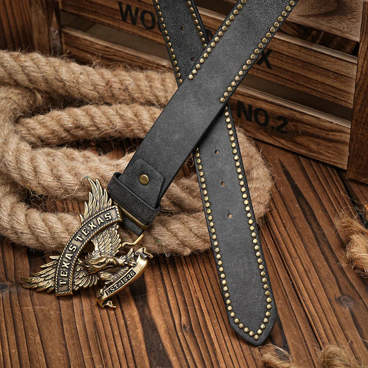 Texas cowboybälte med örnspänne