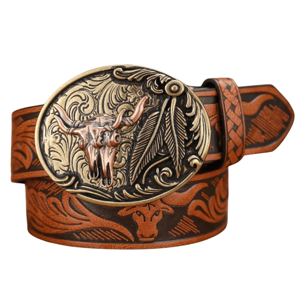 Vintage cowboybälte Brun / 120cm