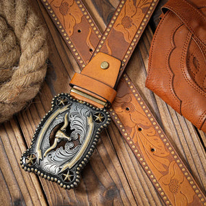Vintage cowboybälte longhornspänne