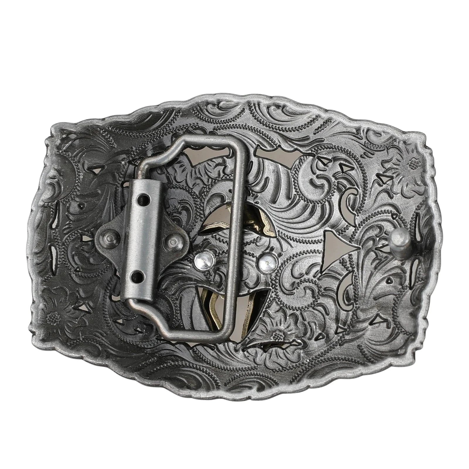 Western Bältesspänne i Metall med Präglad Design
