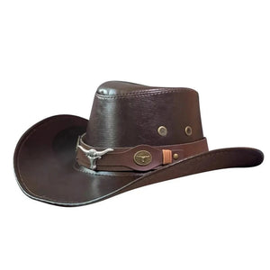 Western Cowboyhatt i Konstläder Mörkbrun02 / 56-58cm
